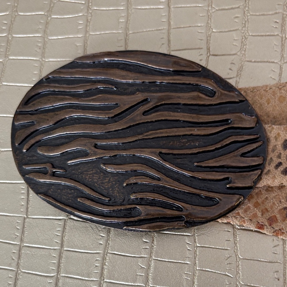 Chico's Tan Textured Leather Belt